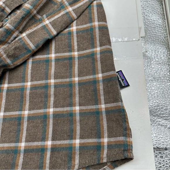 Patagonia Flannel Mens XL Plaid Button Up Long Sleeve Shirt Organic Cotton - Picture 3 of 10